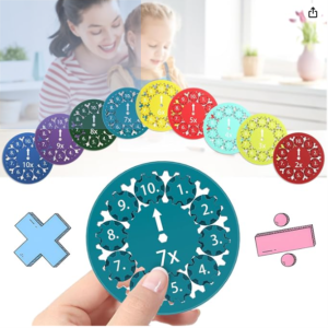 Mathe Fidget Spinner (9 Stück), Fidget Toys Kinder ab 1. Klasse, 1x1 Rechen Knobelspiele, Lernspielzeug Geschenke für 6-10, Interaktive Montessori Spielzeug zum Lernen Multiplikation und Division